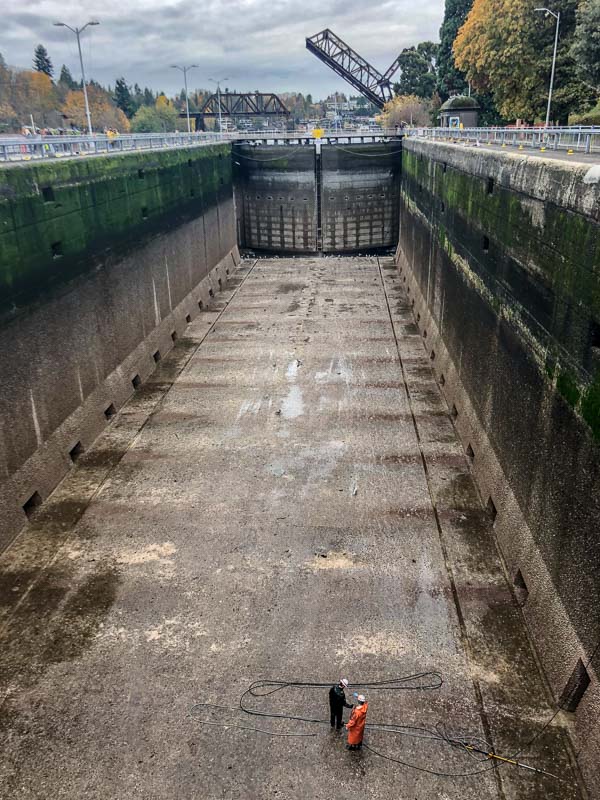 The Ballard Locks, empty in Seattle, Washington