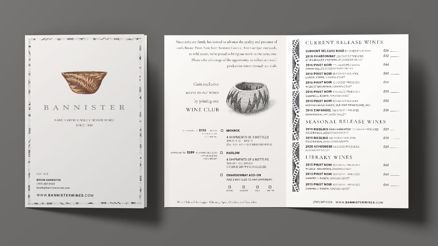 Bannister Tasting Menu