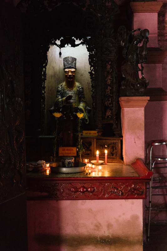 An altar in a temple in Saigon Vietnam