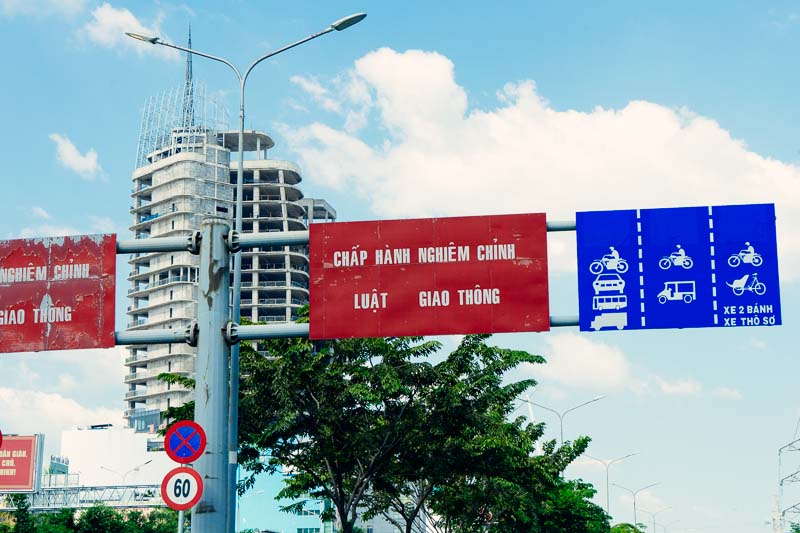 Street sign in Saigon Vietnam