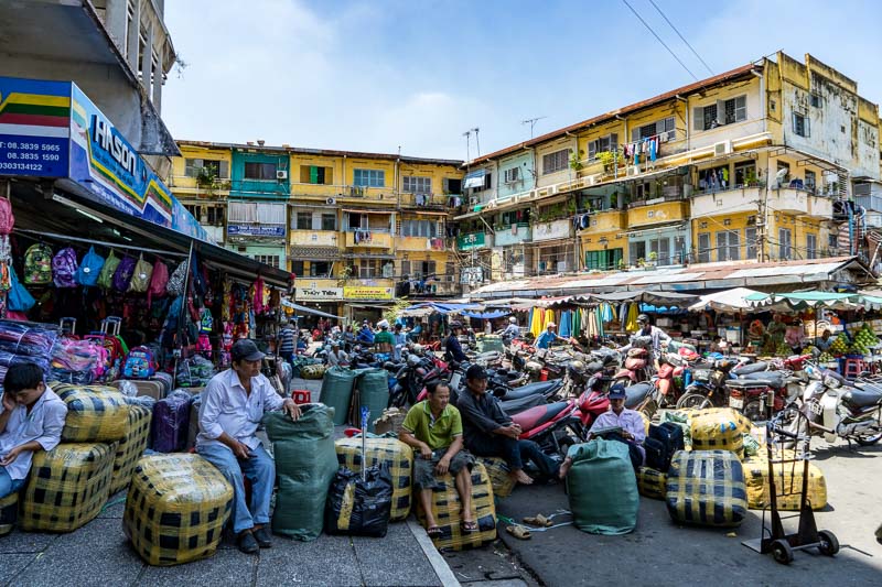 The bustling marketplace in Saigon Vietnam