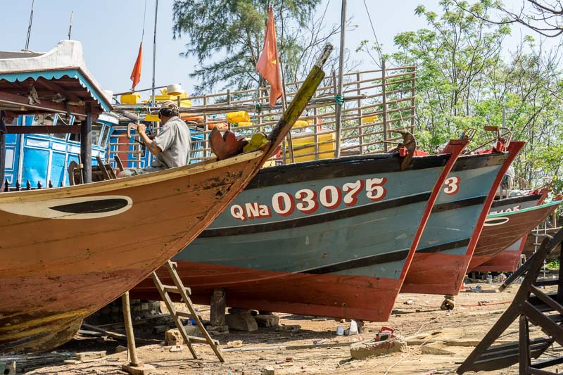 A boat building yard in Vietnam