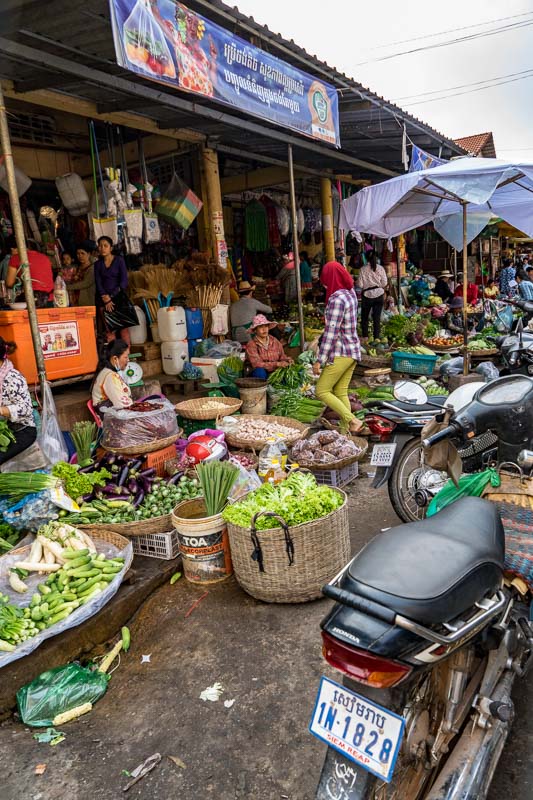 A farmers market in Cambodia