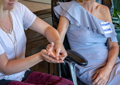 A woman receiving a spa treatment at Hanna Wines