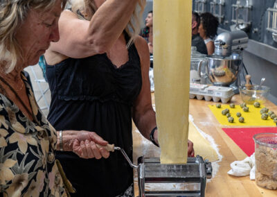 Making pasta at Zialena wines in Alexander valley