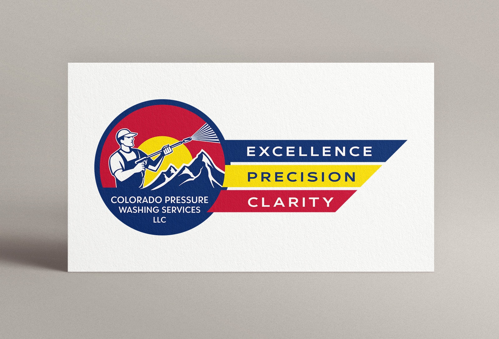 A card featuring the logo for Colorado Pressure Washing Services, LLC